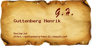 Guttenberg Henrik névjegykártya